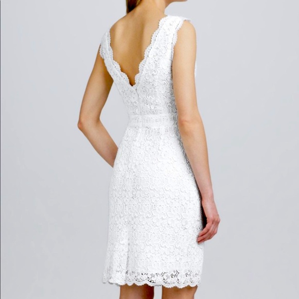 Shoshanna | midi white lace dress